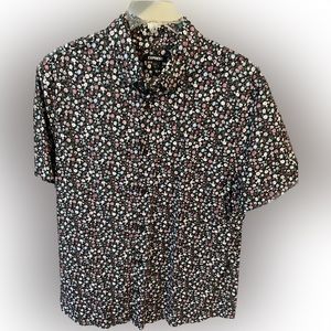 Express for Men, Men’s Collared Shirt, Floral Print, Size Large